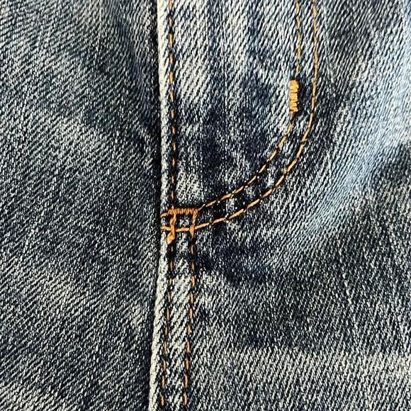 Loft Straight Crop Patchwork Jeans - Size 27 - Picture 5 of 9